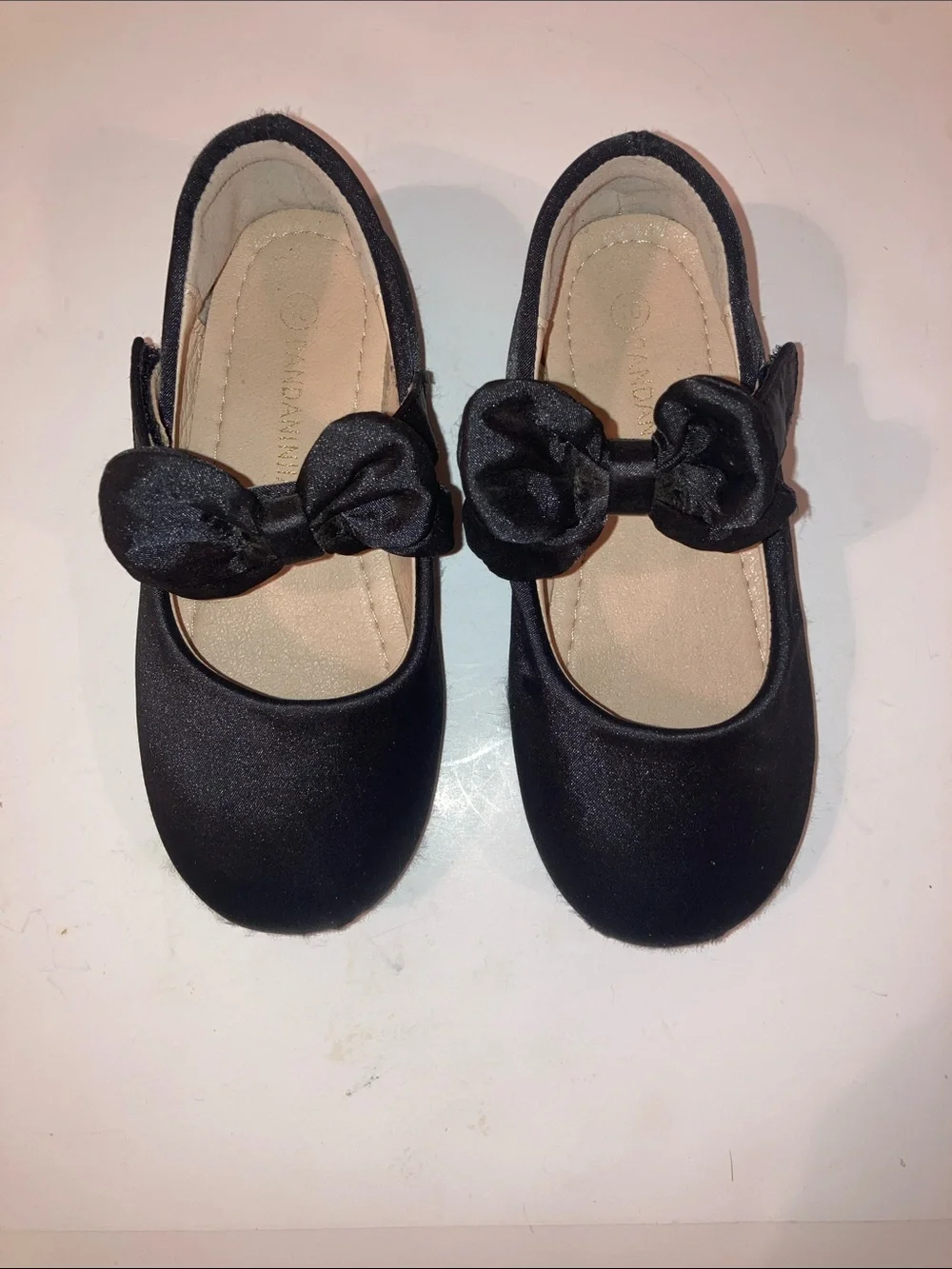 PANDANINJIA Toddler Dress Shoes with bow Girls Ballet 10